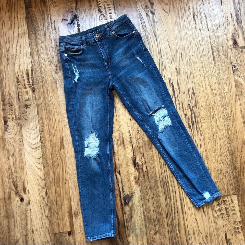 Divided H&M High Waisted Distressed Jeans